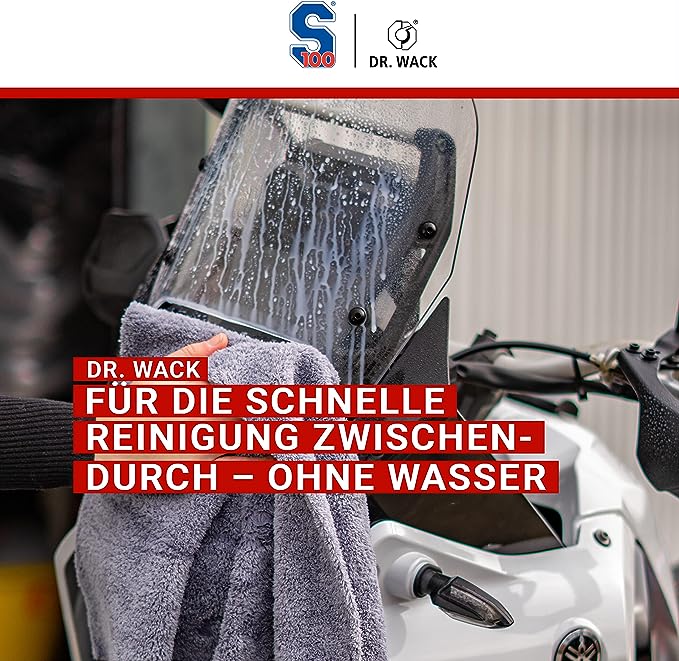 BUNDLE - PRODUKT | NICHT EINZELN BESTELLEN | Dr. Wack - S100 Motorrad Schnellreiniger 500 ml I Premium Motorrad-Reiniger für alle Motorräder I Für eine schnelle Reinigung zwischendurch I Hochwertige Motorradpflege – Made in Germany