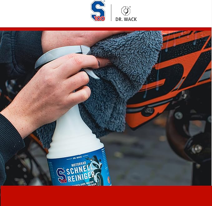 BUNDLE - PRODUKT | NICHT EINZELN BESTELLEN | Dr. Wack - S100 Motorrad Schnellreiniger 500 ml I Premium Motorrad-Reiniger für alle Motorräder I Für eine schnelle Reinigung zwischendurch I Hochwertige Motorradpflege – Made in Germany