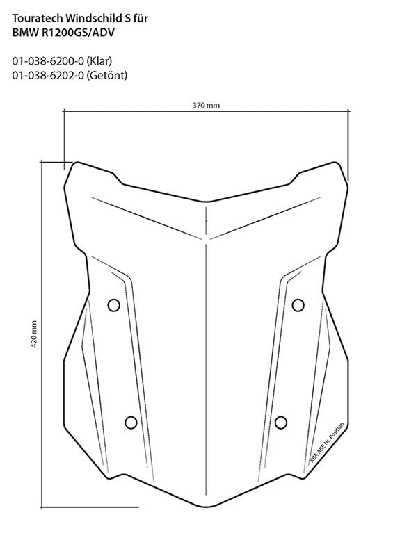Windschild, S, transparent, für BMW R1250GS/ R1250GS Adventure/ R1200GS (LC)/ R1200GS Adventure (LC)