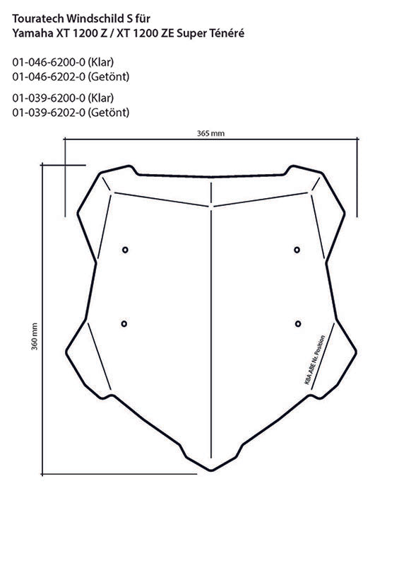 Windschild, S, getönt, für Yamaha XT1200Z / ZE Super Ténéré ab 2014
