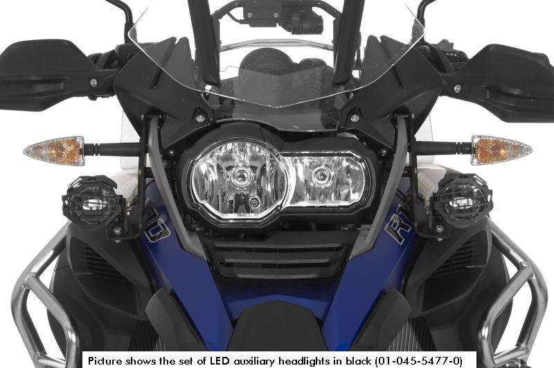 LED Zusatzscheinwerfer Satz Nebel rechts, Fernlicht links für BMW R1200GS Adventure ab 2014, schwarz (nicht mit LED Hauptscheinwerfer)