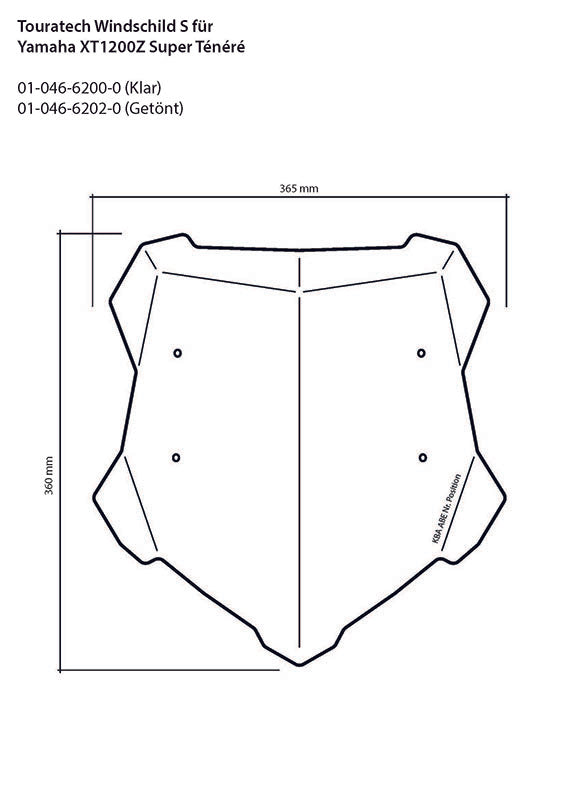 Windschild, S, transparent, für Yamaha XT1200Z / ZE Super Ténéré bis 2013