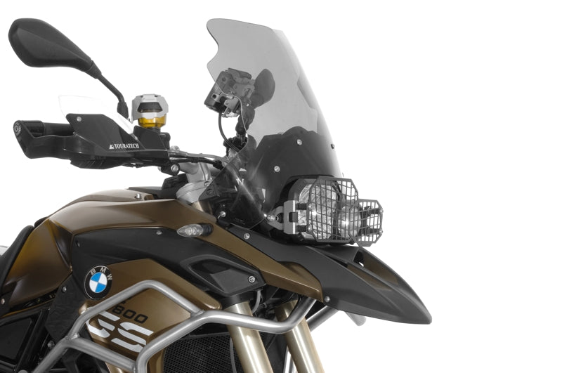 Scheinwerferschutz Edelstahl schwarz mit Schnellverschluss für BMW F650GS(Twin)/F700GS/F800GS/F800GS Adventure *OFFROAD USE ONLY*