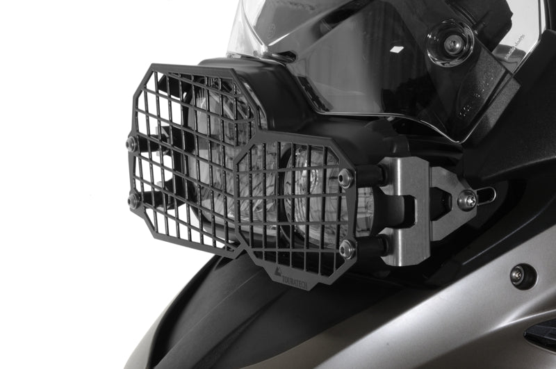 Scheinwerferschutz Edelstahl schwarz mit Schnellverschluss für BMW F650GS(Twin)/F700GS/F800GS/F800GS Adventure *OFFROAD USE ONLY*