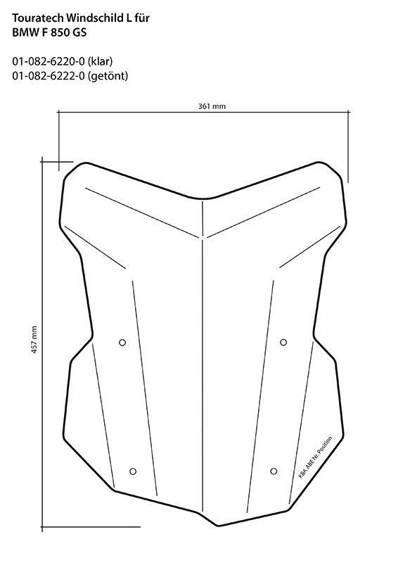 Windschild, L, getönt, für BMW F850GS / F850GS Adventure