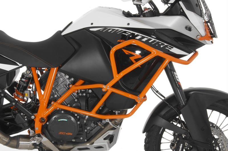 Sturzbügelerweiterung KTM 1050 Adventure/ 1090 Adventure/ 1190 Adventure/ 1190 Adventure R für original KTM-Sturzbügel, orange