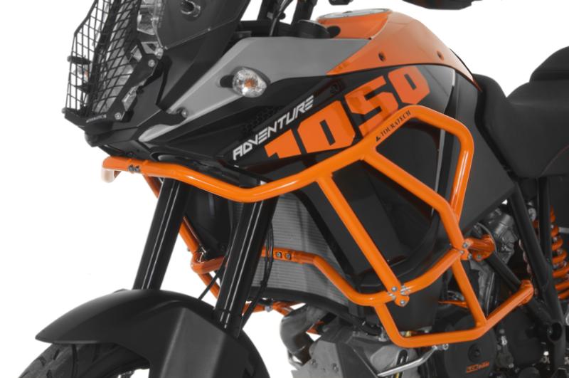 Sturzbügelerweiterung KTM 1050 Adventure/ 1090 Adventure/ 1190 Adventure/ 1190 Adventure R für original KTM-Sturzbügel, orange