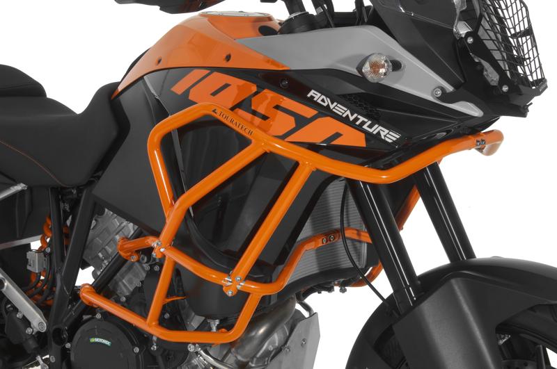 Sturzbügelerweiterung KTM 1050 Adventure/ 1090 Adventure/ 1190 Adventure/ 1190 Adventure R für original KTM-Sturzbügel, orange