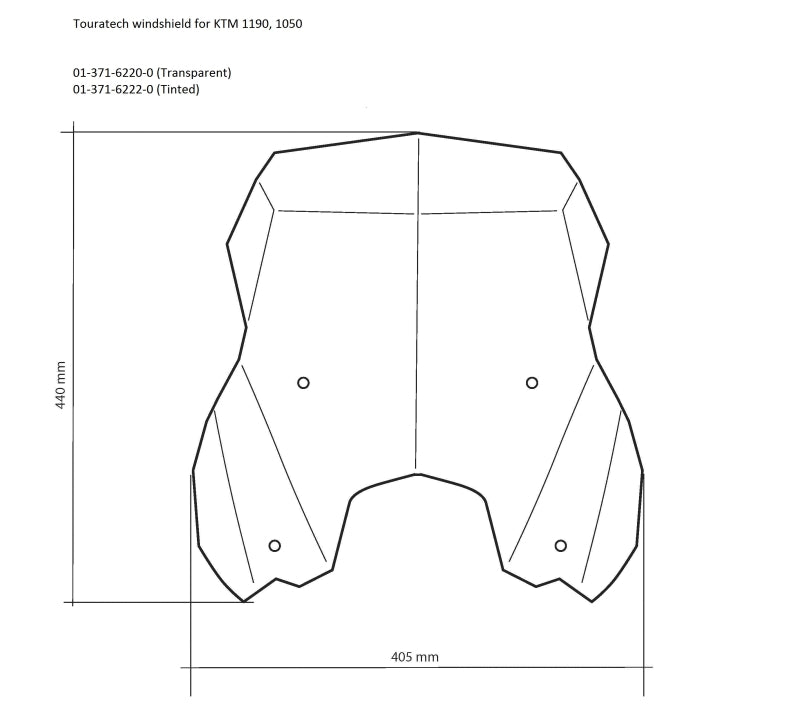 Windschild, L, transparent, für KTM 1050 Adventure/ 1090 Adventure/ 1190 Adventure