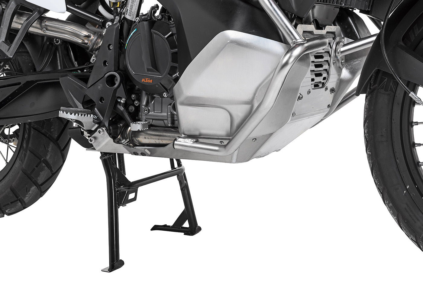 Motorschutz RALLYE Evo, Alu Natur für KTM 790 Adventure/ 790 Adventure R - KTM Hauptständer