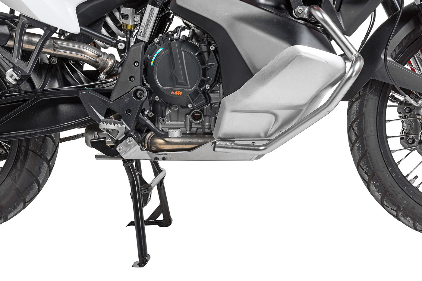 Motorschutz RALLYE Evo, Alu Natur für KTM 790 Adventure/ 790 Adventure R - KTM Hauptständer