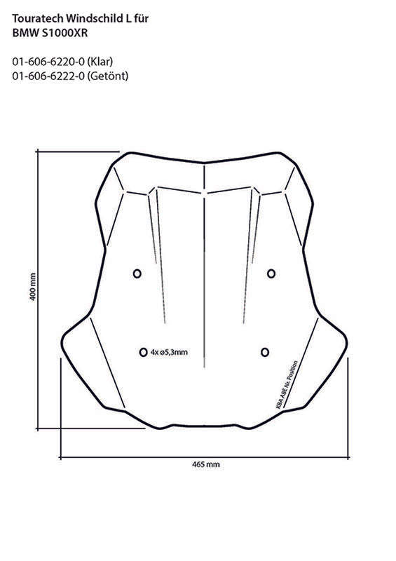 Windschild, L, transparent, für BMW S1000XR (-2020)