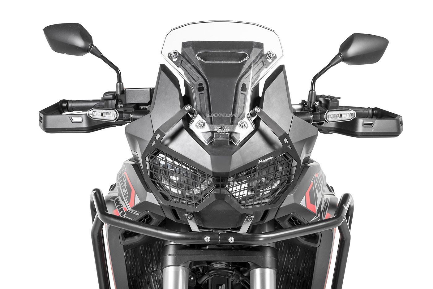 Scheinwerferschutz schwarz mit Schnellverschluss für Honda CRF1100L Africa Twin "OFFROAD USE ONLY"