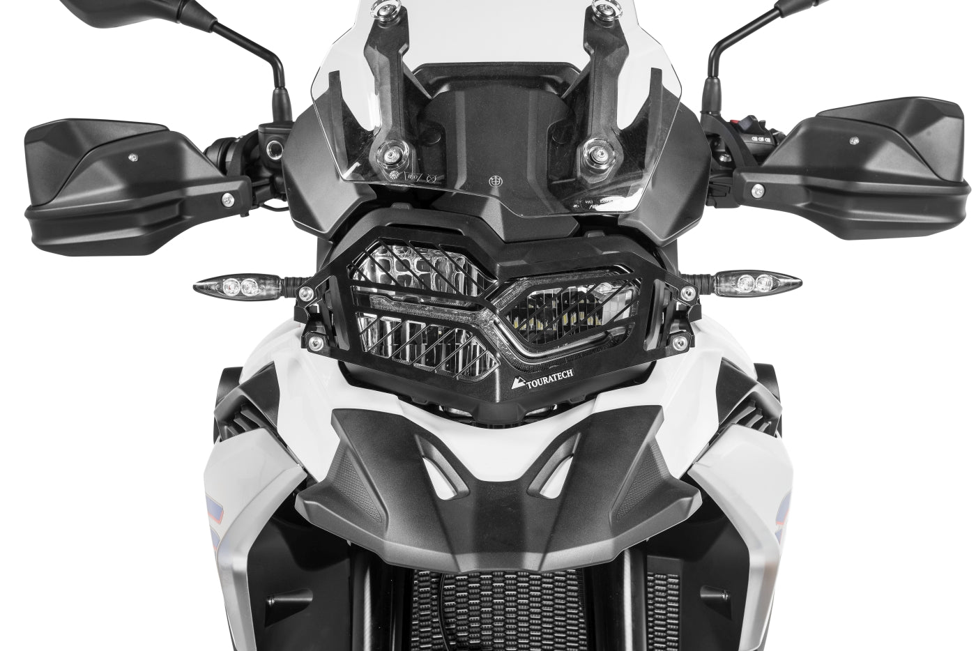 Scheinwerferschutz Edelstahl schwarz mit Schnellverschluss für BMW F850GS / F750GS *OFFROAD USE ONLY*