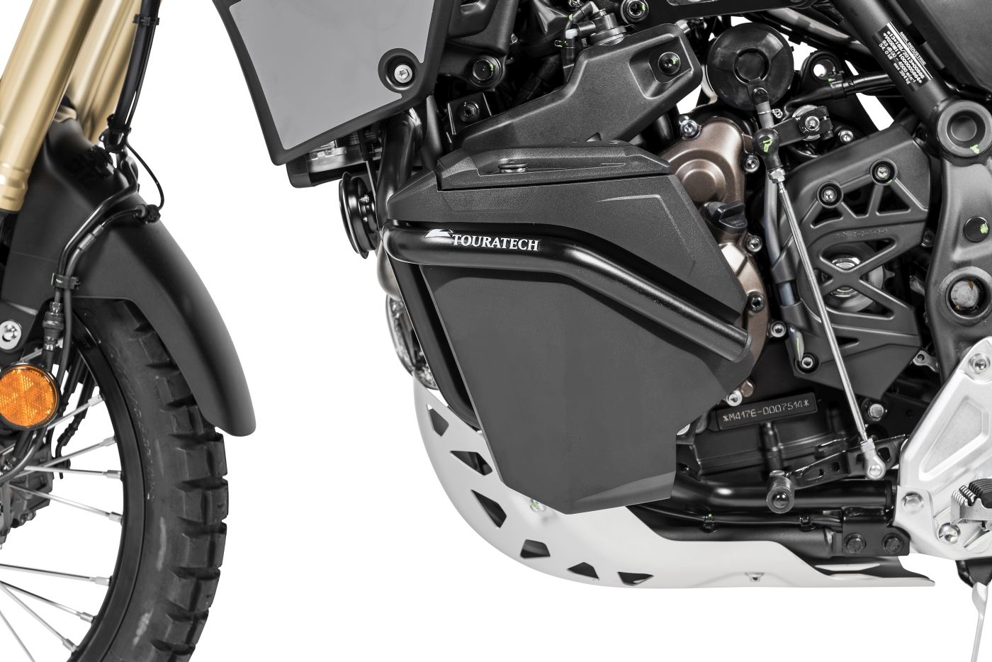 Werkzeugbox mit Motorsturzbügel - komplett - Edelstahl, schwarz für Yamaha Tenere 700