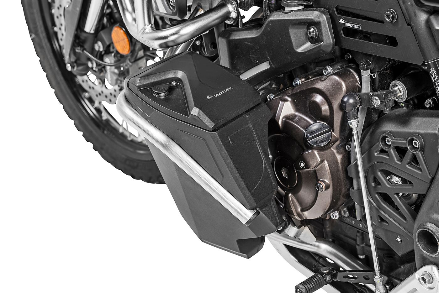 Werkzeugbox mit Motorsturzbügel - komplett - Edelstahl für Yamaha Tenere 700