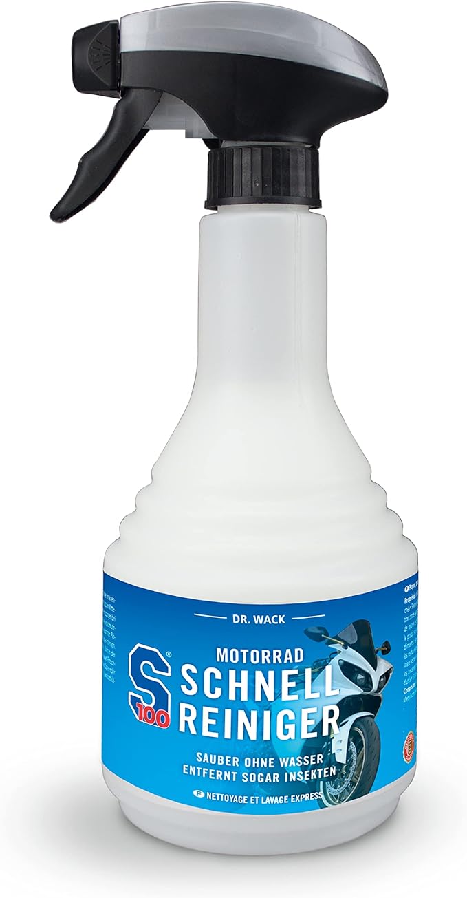 BUNDLE - PRODUKT | NICHT EINZELN BESTELLEN | Dr. Wack - S100 Motorrad Schnellreiniger 500 ml I Premium Motorrad-Reiniger für alle Motorräder I Für eine schnelle Reinigung zwischendurch I Hochwertige Motorradpflege – Made in Germany