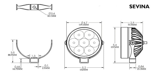 CLEARWATER LIGHtS Zusatzscheinwerfer Sevina (R1200GSAW "water-cooled")