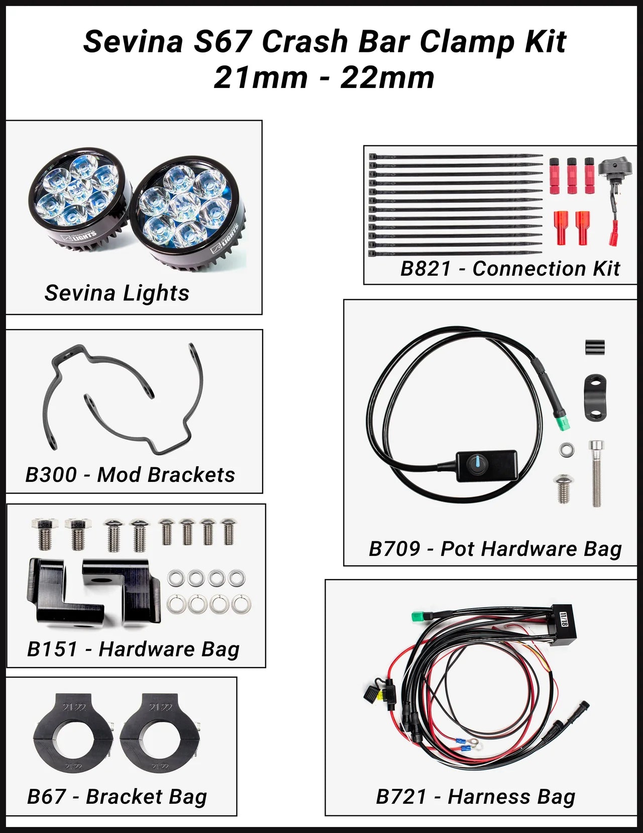 CLEARWATER LIGHtS Zusatzscheinwerfer Sevina (R1200GSAW "water-cooled")