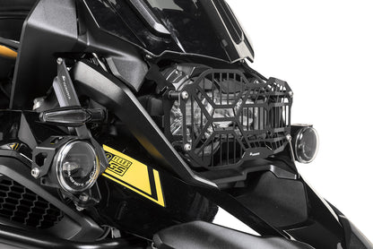 Scheinwerferschutz schwarz, mit Schnellverschluss für LED Kurvenlicht Hauptscheinwerfer für BMW R1250GS/ R1250GS Adventure *OFFROAD USE ONLY*