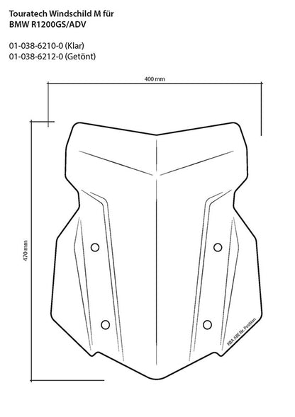 Windschild, M, transparent, für BMW R1250GS/ R1250GS Adventure/ R1200GS (LC)/ R1200GS Adventure (LC)