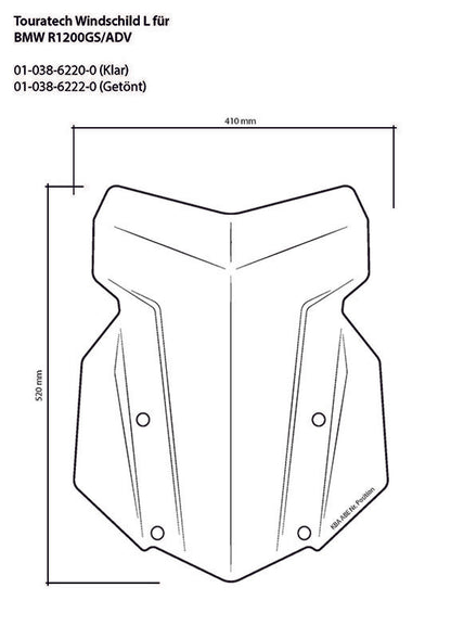 Windschild, L, transparent, für BMW R1250GS/ R1250GS Adventure/ R1200GS (LC)/ R1200GS Adventure (LC)