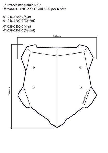 Windschild, S, getönt, für Yamaha XT1200Z / ZE Super Ténéré ab 2014
