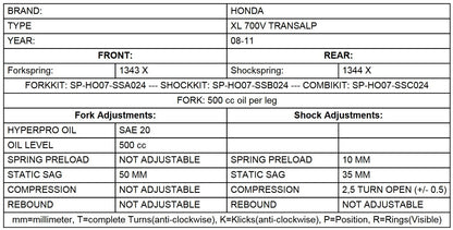 Progressive Federn für Gabel und Federbein,für Honda Transalp XL700V *ab 2008*