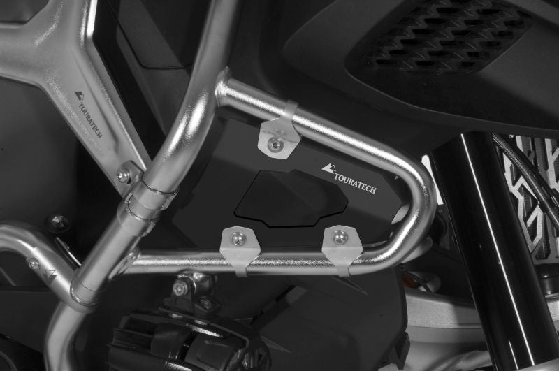 Sichtblende für original BMW R1200GS Adventure Schutzbügel ab 2014, silber/schwarz