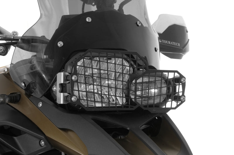 Scheinwerferschutz Edelstahl schwarz mit Schnellverschluss für BMW F650GS(Twin)/F700GS/F800GS/F800GS Adventure *OFFROAD USE ONLY*
