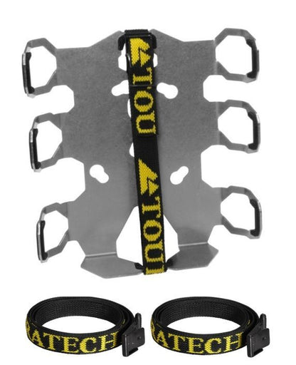 ZEGA Pro/ZEGA Mundo Zubehörhalterset Flaschenhalter zweifach mit 2x Touratech Aluminium Trinkflasche 0,6 Liter