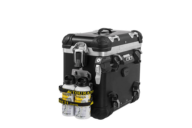 ZEGA Evo Zubehörhalterset Flaschenhalter zweifach mit 2x Touratech Aluminium Trinkflasche 0,6 Liter