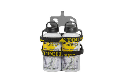 ZEGA Evo Zubehörhalterset Flaschenhalter zweifach mit 2x Touratech Aluminium Trinkflasche 0,6 Liter