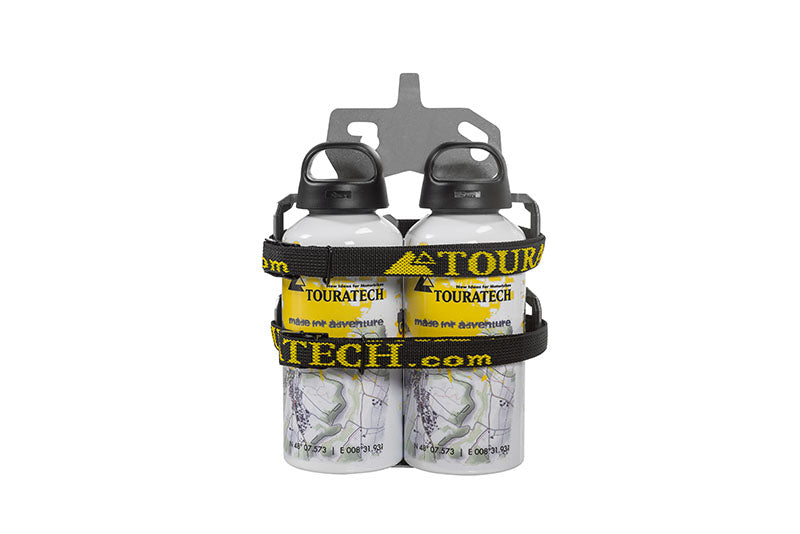 ZEGA Evo Zubehörhalterset Flaschenhalter zweifach mit 2x Touratech Aluminium Trinkflasche 0,6 Liter