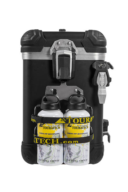 ZEGA Evo Zubehörhalterset Flaschenhalter zweifach mit 2x Touratech Aluminium Trinkflasche 0,6 Liter