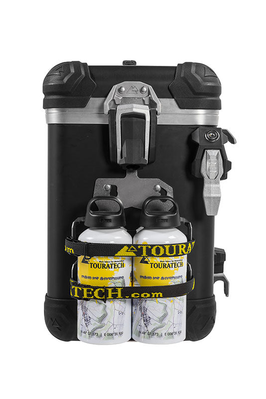 ZEGA Evo Zubehörhalterset Flaschenhalter zweifach mit 2x Touratech Aluminium Trinkflasche 0,6 Liter