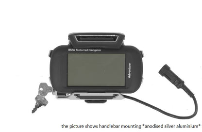 Lenkerhalterung Garmin Montana/ BMW Navigator Adventure*abschließbar* *eloxiert schwarz*