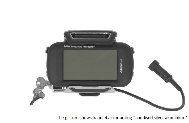 Lenkerhalterung Garmin Montana/ BMW Navigator Adventure*abschließbar* *eloxiert schwarz*