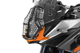 Scheinwerferschutz Edelstahl schwarz/ orange, für KTM 1050/ 1090/ 1190 Adventure R/ 1290 S Adv *OFFROAD USE ONLY*