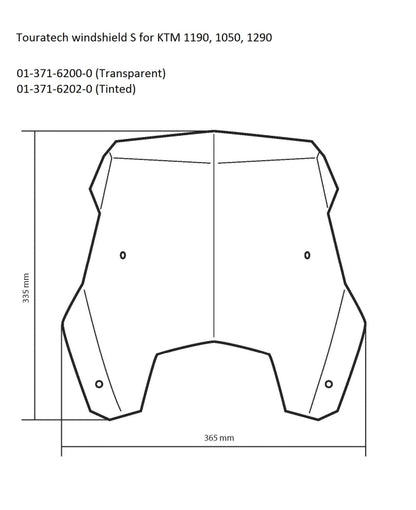 Windschild, S, getönt, für KTM 1050 Adventure/ 1090 Adventure/ 1190 Adventure/ 1290 Super Adventure (-2016)