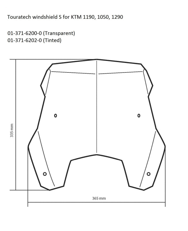 Windschild, S, getönt, für KTM 1050 Adventure/ 1090 Adventure/ 1190 Adventure/ 1290 Super Adventure (-2016)