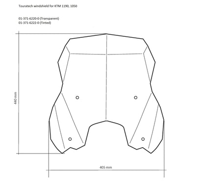 Windschild, L, transparent, für KTM 1050 Adventure/ 1090 Adventure/ 1190 Adventure