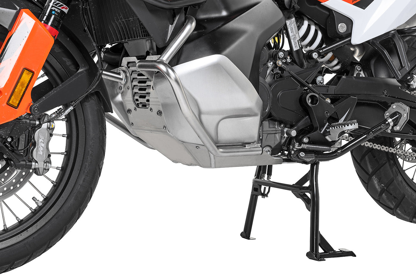 Motorschutz RALLYE Evo, Alu Natur für KTM 790 Adventure/ 790 Adventure R - KTM Hauptständer