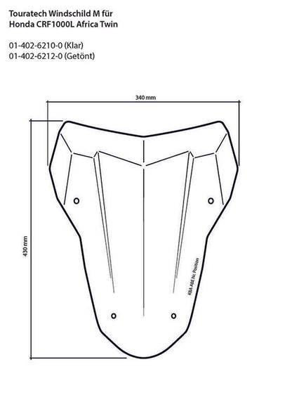 Windschild, M, getönt, für Honda CRF1000L Africa Twin/ CRF1000L Adventure Sports