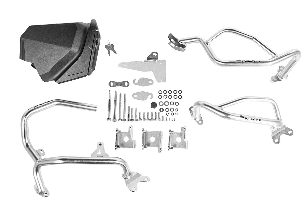 Werkzeugbox mit Motorsturzbügel DCT - komplett - Edelstahl für Honda CRF1100L Africa Twin / CRF1100L Adventure Sports