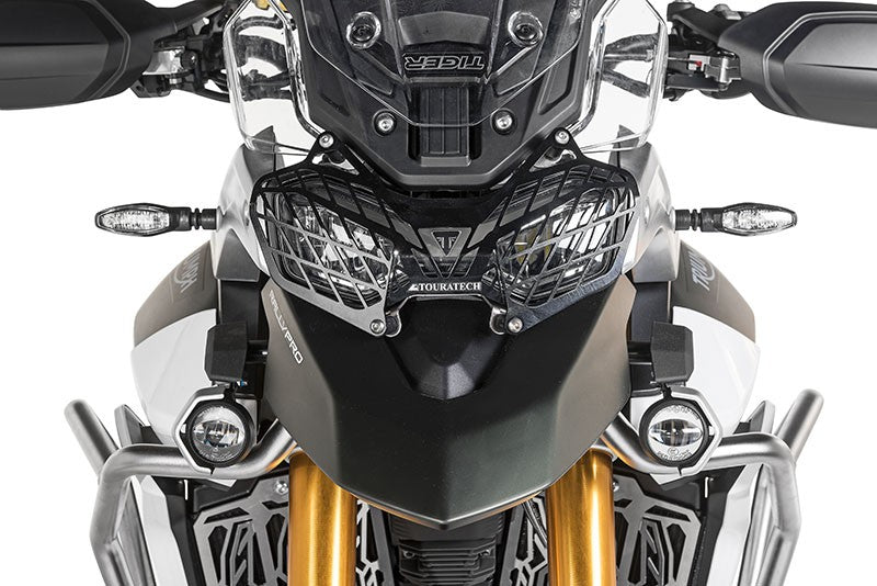 Scheinwerferschutz schwarz mit Schnellverschluss für Triumph Tiger 900 *OFFROAD USE ONLY*