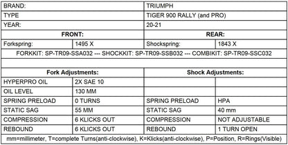 Progressive Federn für Gabel und Federbein für Tiger 900 Rally / Rally Pro (2020-2021) Austauschfedern