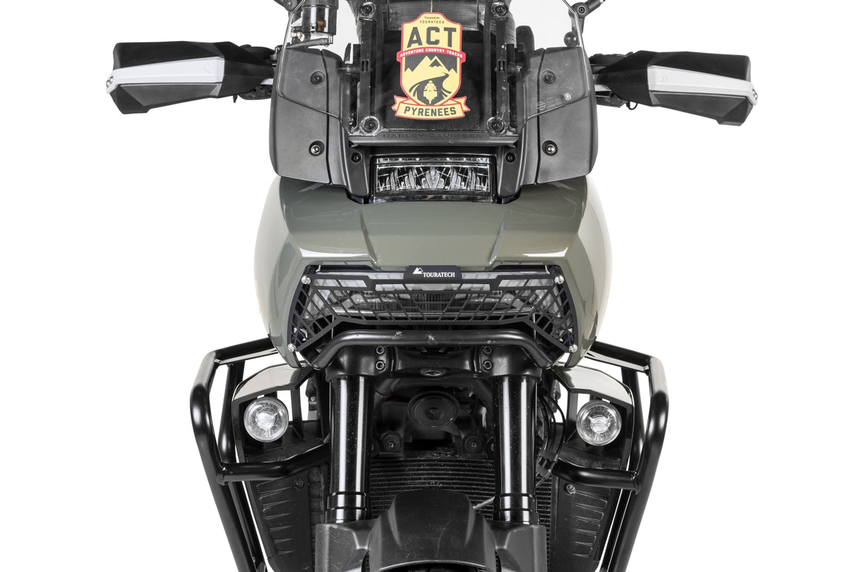 Scheinwerferschutz schwarz eloxiert, mit Schnellverschluss für Harley-Davidson RA1250 Pan America *OFFROAD USE ONLY*