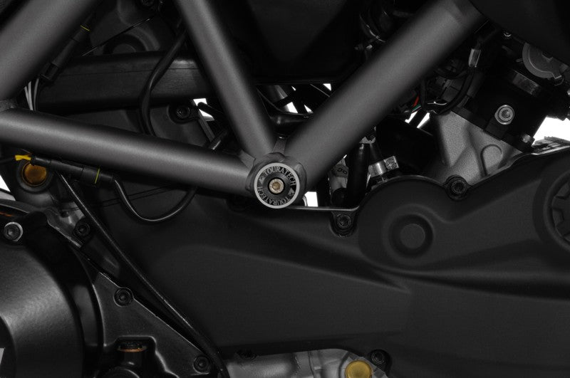 Rahmenstopfen *klein* (Paar), schwarz eloxiert, für Ducati Multistrada 1200 (bis 2014)/ 950