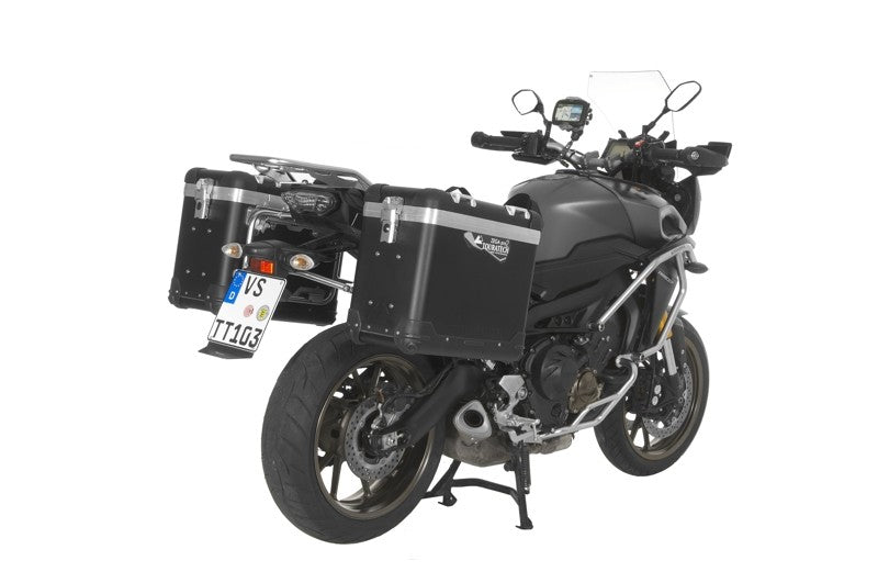 ZEGA Pro Koffersystem "And-Black" 38/38 Liter mit Edelstahlträger für Yamaha MT-09 Tracer (2015-2017)